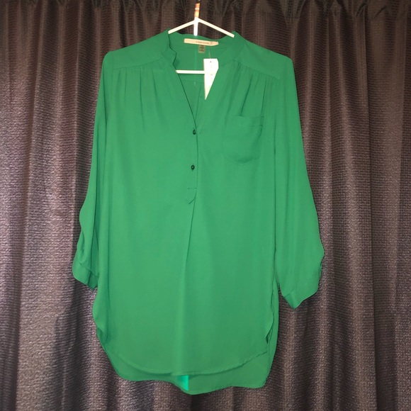 41 Hawthorn Tops - Colibri Solid Tab Sleeve Blouse